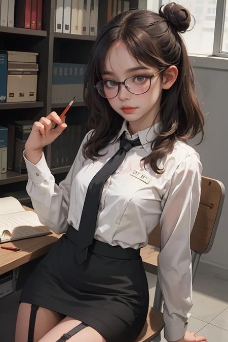00023-3345366020-(best quality, masterpiece), 1girl, garter straps, pencil skirt, office lady, glasses, hair bun, necktie, collared shirt, leanin.png